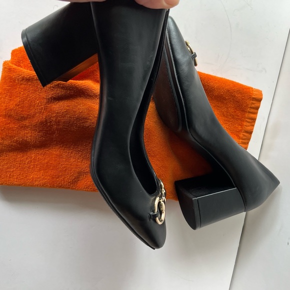 New Size 9 Anne Klein Horsebit Heel Larkin Pump Classic Leather Gold - Picture 8 of 11